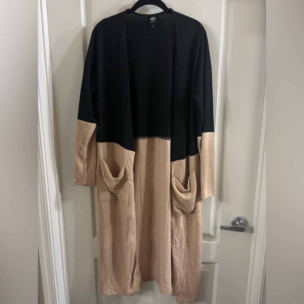 Bobeau Black Sheer Knit Top